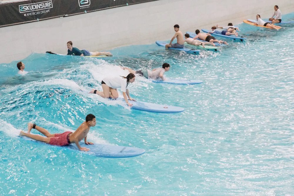 LODI SURF 2 Lodi students surfing at the American Dream wave pool