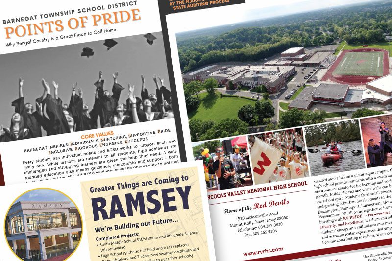 Barnegat Township, Rancocas Valley Regional, and Ramsey school districts Marketing materials