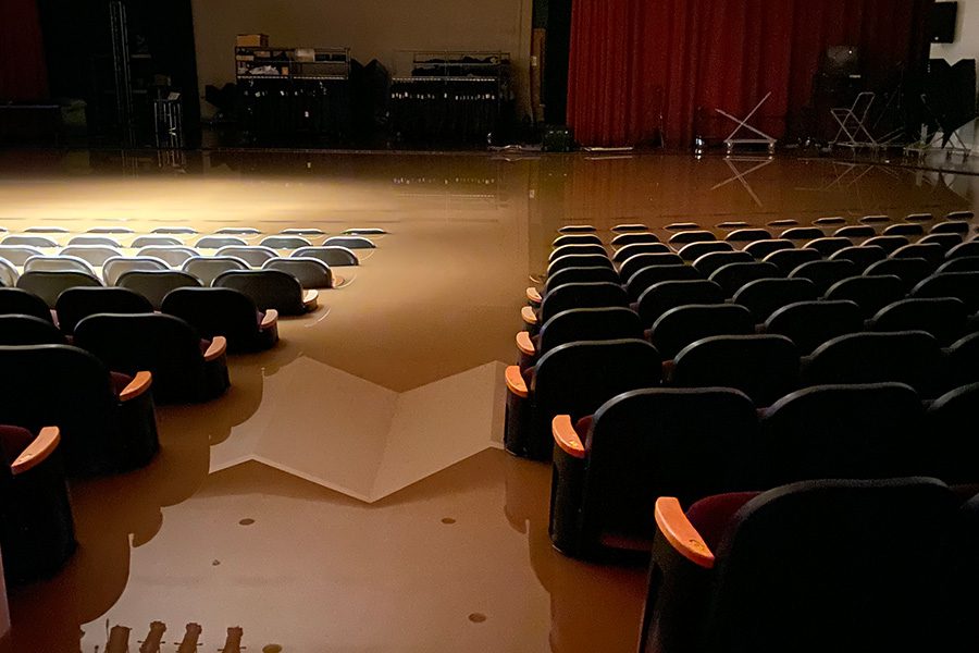 Auditorium Flooded looking at stage