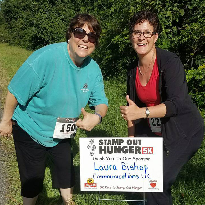 Kathleen and Renee participate in the Zallies Stamp Out Hunger 5K