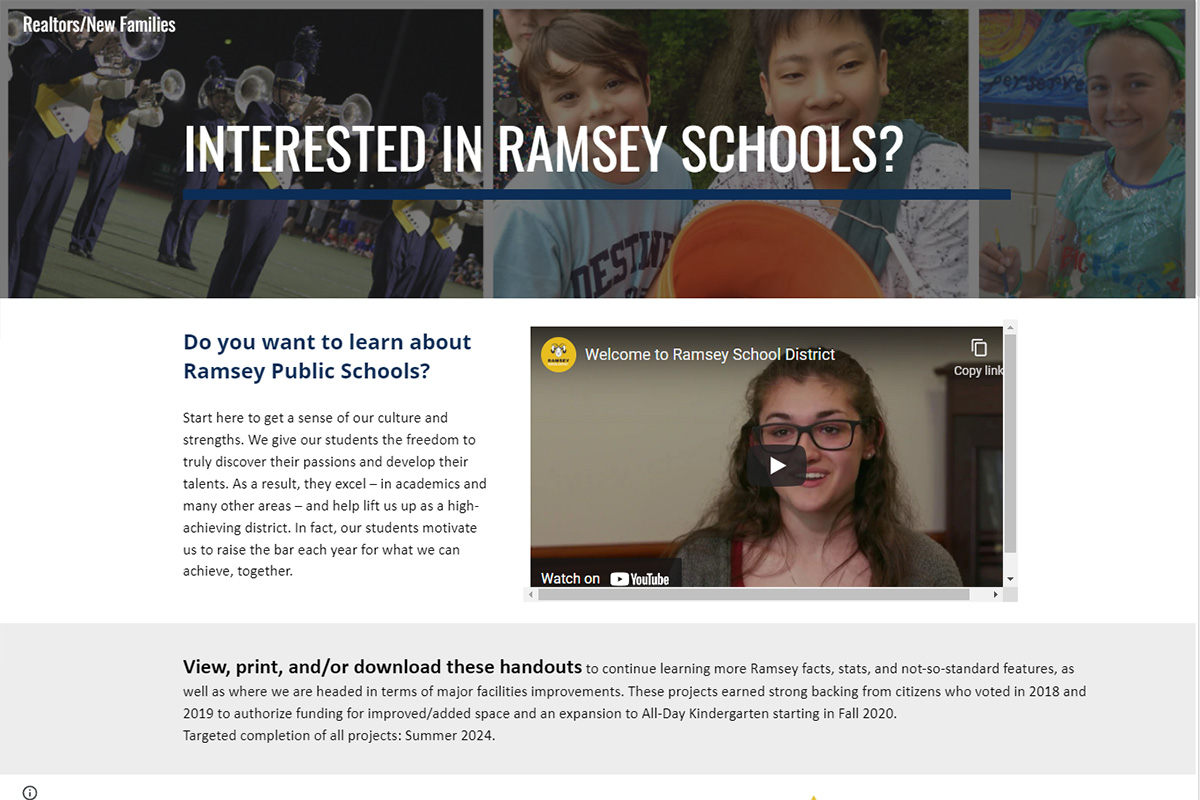 Website spotlights the best of Ramsey schools.