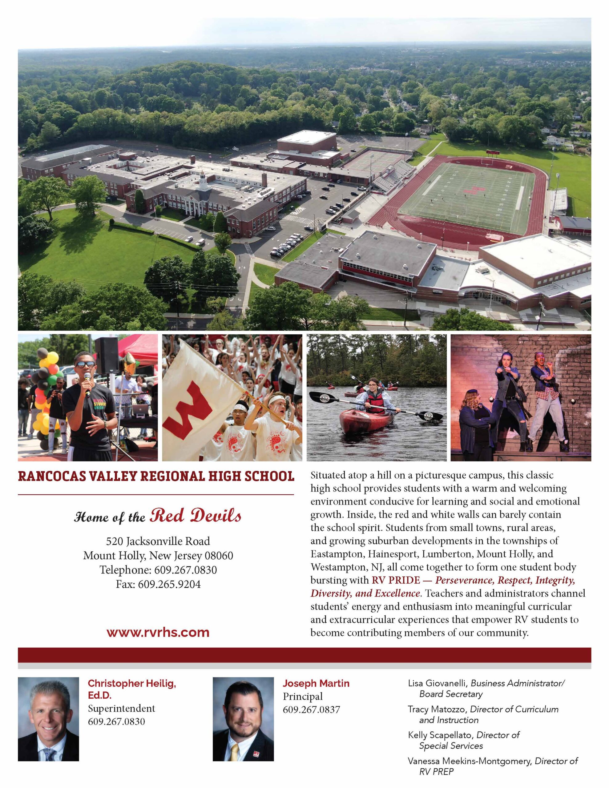 Realtors Breakfast Flyer 1 - A Rancocas Valley Regional High School profile is formatted as an MLS listing.   