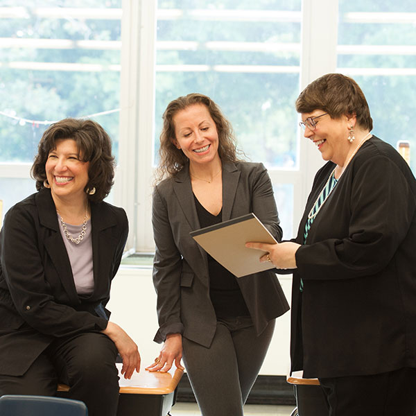 Sheri, Lauren and Kathleen work on a school PR campaign Sheri, Lauren and Kathleen work on a school PR campaign